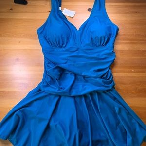 NEW One piece swimwear set - turquoise XL - attached shorts